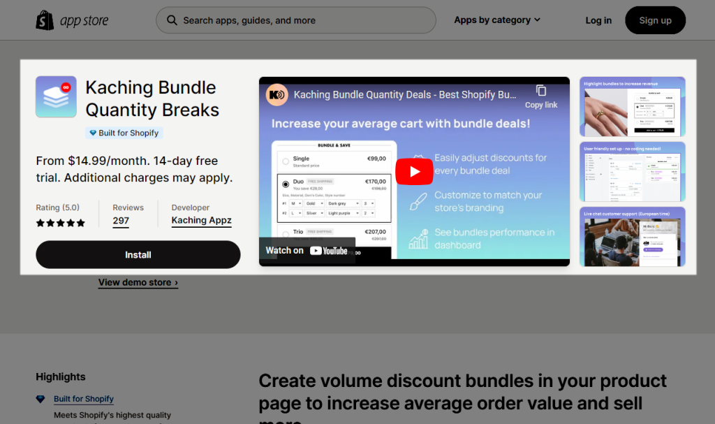 Kaching Bundle Quantity Breaks | EComposer Landing Page Builder