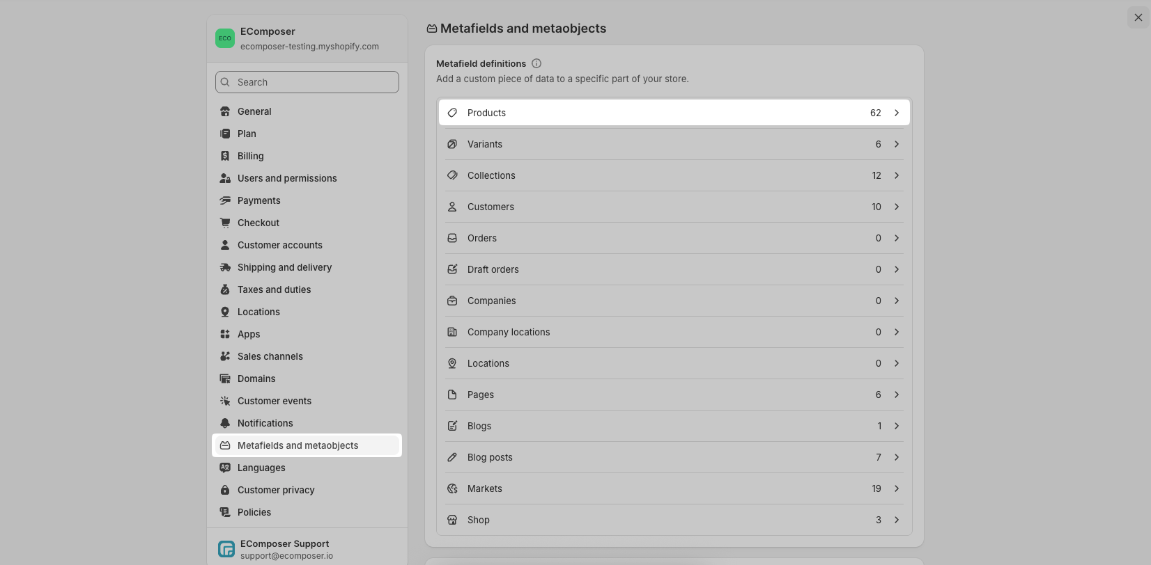 Using Metafield on your store | EComposer Landing Page Builder
