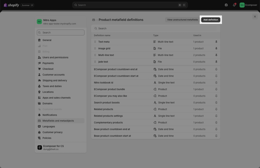Show Video from Metafield to EComposer 2 20850