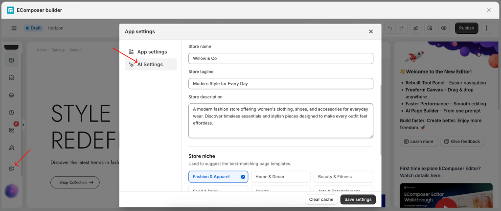 EComposer Templates 8 update store